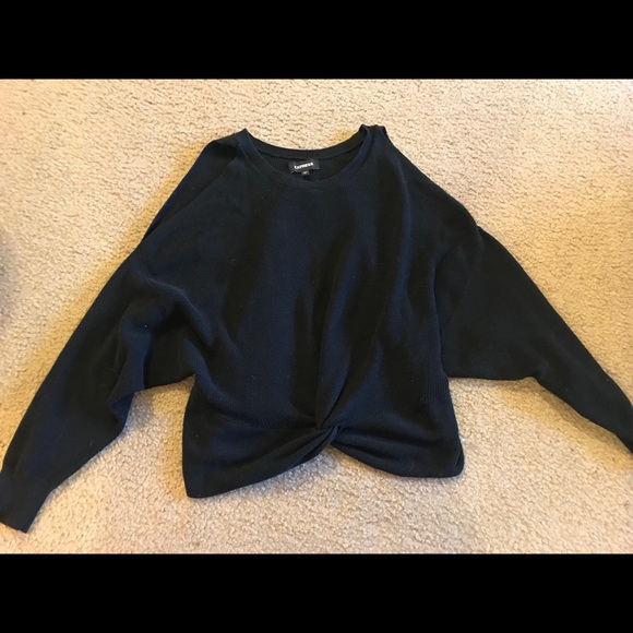 Express Sweaters - Cold shoulder crop sweater